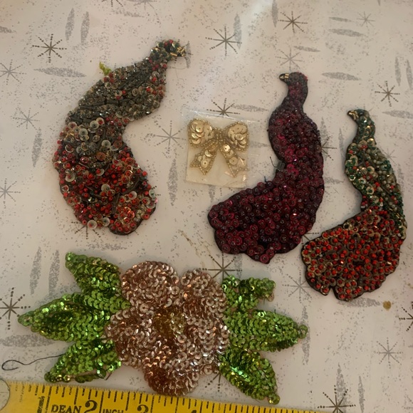 Vintage sequin handmade appliqués - Picture 2 of 6